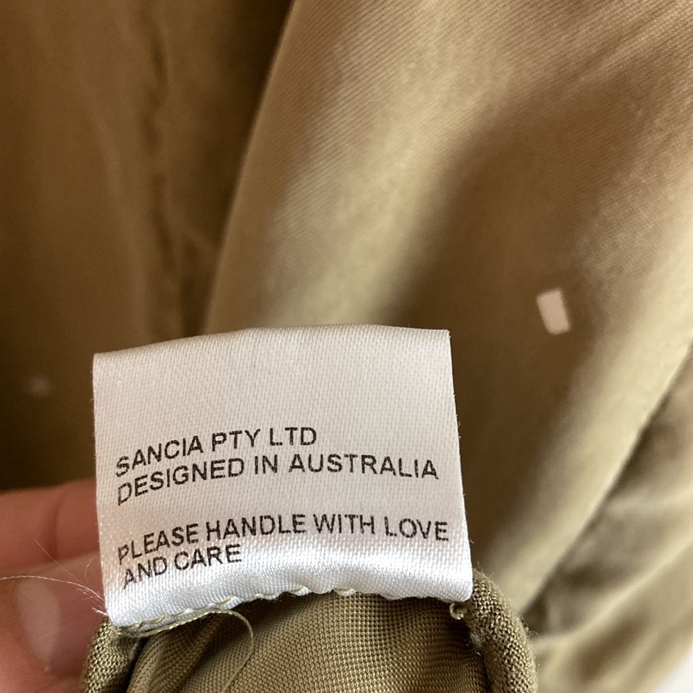 Anthropologie Sancia Carmela Wide-Leg Jumpsuit. Size: S. Tan & White - Picture 13 of 13